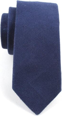 Kihatwin Men's Narrow Solid Color Tie Causal Cotton Linen Narrow Slim cut Wedding Necktie in Saudi Arabia