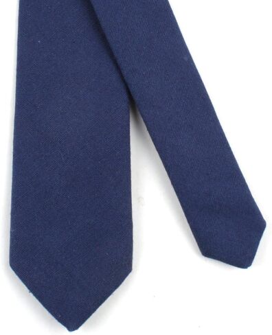 Kihatwin Men's Narrow Solid Color Tie Causal Cotton Linen Narrow Slim cut Wedding Necktie in Saudi Arabia