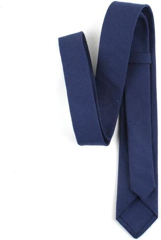 Kihatwin Men's Narrow Solid Color Tie Causal Cotton Linen Narrow Slim cut Wedding Necktie in Saudi Arabia