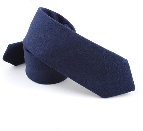 Kihatwin Men's Narrow Solid Color Tie Causal Cotton Linen Narrow Slim cut Wedding Necktie in Saudi Arabia