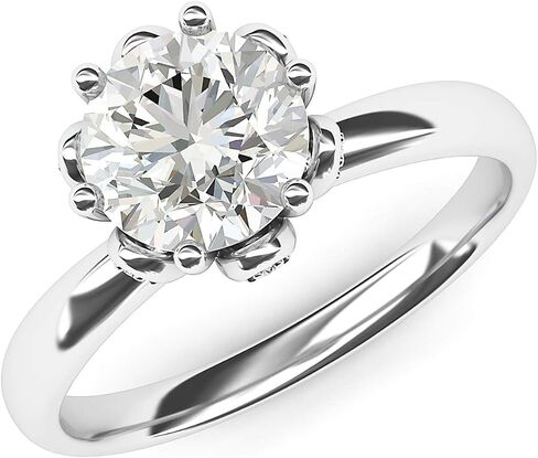 THELANDA 10k White Gold Romantic Flower Style 6-Prong Set 2.0 CT Simulated Diamond Moissanite Engagement Ring in Saudi Arabia