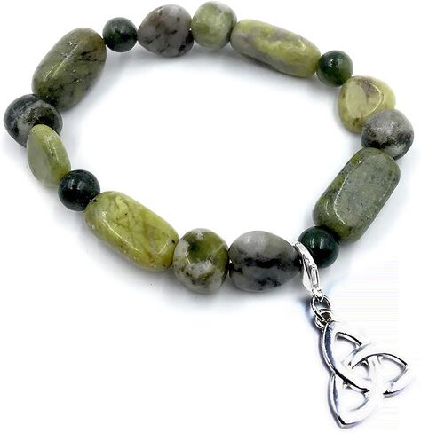 Irish Connemara Marble Bracelet with Trinity Charm 60811 in Saudi Arabia