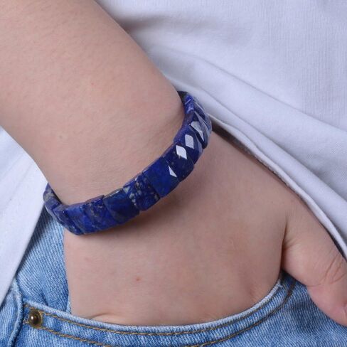 JUSTINSTONES Gem Semi Precious Gemstone 12mm Faceted Rectangle Beads Stretch Bracelet 7 Inch in Kuwait