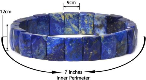 JUSTINSTONES Gem Semi Precious Gemstone 12mm Faceted Rectangle Beads Stretch Bracelet 7 Inch in Kuwait