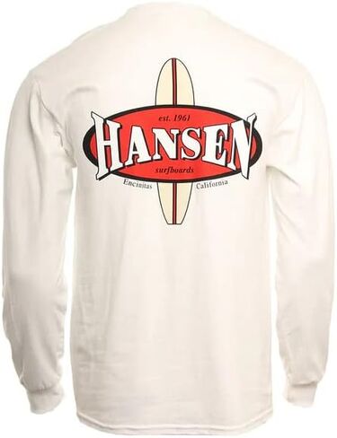 سترة هانسن هانسن لركوب الأمواج باللون الأبيض بأكمام طويلة ورقبة دائرية للرجال - كاجوال ومريحة in Kuwait