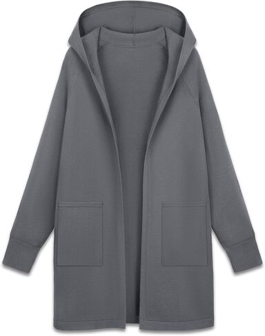 MAGCOMSEN المرأة مفتوحة الجبهة سترة متماسكة خفيفة الوزن سترة معطف مقنع سترة معطف 2 جيوب 2024 الربيع عادية in Kuwait