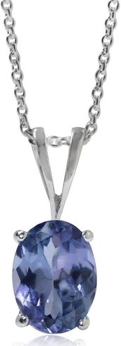 Silvershake 1.32ct. Genuine Tanzanite 925 Sterling Silver Solitaire Pendant with 18 Inch Chain Necklace in Saudi Arabia