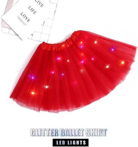 تنورة توتو LED من Eyret تنانير مضيئة بطبقات من التول تنانير الباليه سباركلي للحفلات والرقص توتو التنانير زي للنساء والفتيات in Kuwait