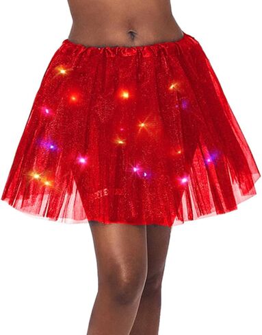 تنورة توتو LED من Eyret تنانير مضيئة بطبقات من التول تنانير الباليه سباركلي للحفلات والرقص توتو التنانير زي للنساء والفتيات in Kuwait