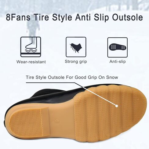 أحذية نسائية من 8 مراوح، أحذية مطر للكاحل مقاومة للماء معزولة دافئة للمطر والشتاء للنساء in Kuwait