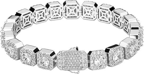 JINAO 10MM سوار التنس للرجال النساء 14K الذهب والفضة مطلي مثلج خارج مكعب زركونيا مختبر مقلد الماس تنس المعصم سلسلة أساور الهيب هوب مجوهرات in Saudi Arabia