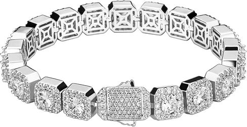 JINAO 10MM سوار التنس للرجال النساء 14K الذهب والفضة مطلي مثلج خارج مكعب زركونيا مختبر مقلد الماس تنس المعصم سلسلة أساور الهيب هوب مجوهرات in Saudi Arabia