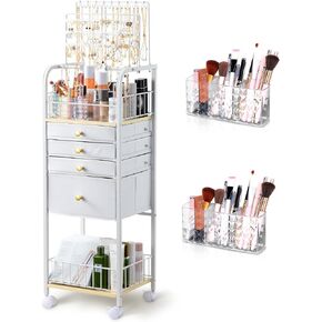 Lineware Large Jewelry Organizer Stand Jewelry Holder Organizer with 4 Jewelry Box Drawers Stand Up Jewelry Tower Makeup Organizer for Earring Necklace Bracelet Storage in Kuwait