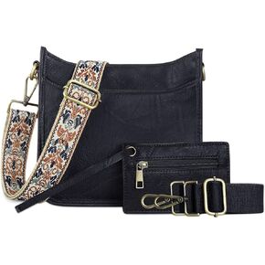 KITATU Crossbody Bags for Women Commuting 2Pcs Hobo Handbags Shoulder Designer Purse Vegan Leather Bag With 2 Straps