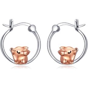 PELOVNY Christmas Gifts Women's Earrings Dog Frog Butterfly Earrings 925 Sterling Silver Animal Hoop Earrings for women Animal Jewelry Gift for Women Her in Kuwait