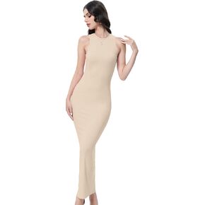 فستان ICEROSIN نسائي طويل بدون أكمام صيفي بدون أكمام، فساتين ضيقة مثيرة، ناعمة ومضلعة، كاجوال in Kuwait