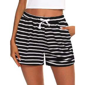 Prosoft&Hawiton Womens Cotton Pajama Shorts Comfy Sleeping Shorts Sleepwear Lounge Pj Bottoms with Drawstring & Pockets in Saudi Arabia