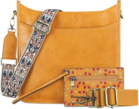 حقائب كروس من KITATU للنساء للتنقل 2 قطعة حقائب يد هوبو حقيبة كتف مصممة من الجلد النباتي مع شريطين in Kuwait