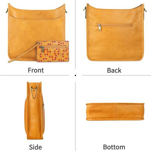 حقائب كروس من KITATU للنساء للتنقل 2 قطعة حقائب يد هوبو حقيبة كتف مصممة من الجلد النباتي مع شريطين in Kuwait