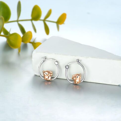 PELOVNY Christmas Gifts Women's Earrings Dog Frog Butterfly Earrings 925 Sterling Silver Animal Hoop Earrings for women Animal Jewelry Gift for Women Her in Kuwait