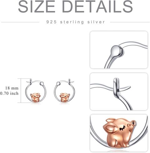 PELOVNY Christmas Gifts Women's Earrings Dog Frog Butterfly Earrings 925 Sterling Silver Animal Hoop Earrings for women Animal Jewelry Gift for Women Her in Kuwait