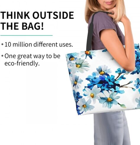 حقيبة يد AmerTac كبيرة للنساء حقائب كتف كاجوال هدايا قابلة لإعادة الاستخدام مقاومة للماء للسفر في عطلة نهاية الأسبوع وتسوق البقالة في الهواء الطلق in Kuwait