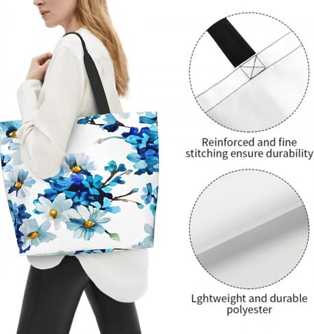 حقيبة يد AmerTac كبيرة للنساء حقائب كتف كاجوال هدايا قابلة لإعادة الاستخدام مقاومة للماء للسفر في عطلة نهاية الأسبوع وتسوق البقالة في الهواء الطلق in Kuwait