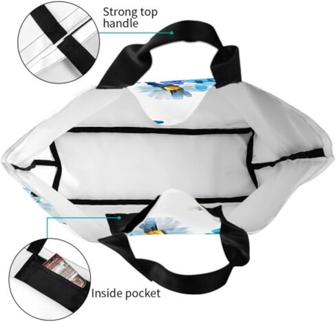حقيبة يد AmerTac كبيرة للنساء حقائب كتف كاجوال هدايا قابلة لإعادة الاستخدام مقاومة للماء للسفر في عطلة نهاية الأسبوع وتسوق البقالة في الهواء الطلق in Kuwait