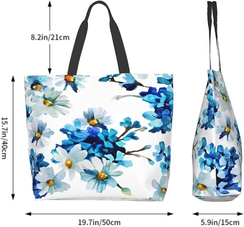 حقيبة يد AmerTac كبيرة للنساء حقائب كتف كاجوال هدايا قابلة لإعادة الاستخدام مقاومة للماء للسفر في عطلة نهاية الأسبوع وتسوق البقالة في الهواء الطلق in Kuwait