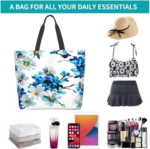 حقيبة يد AmerTac كبيرة للنساء حقائب كتف كاجوال هدايا قابلة لإعادة الاستخدام مقاومة للماء للسفر في عطلة نهاية الأسبوع وتسوق البقالة في الهواء الطلق in Kuwait