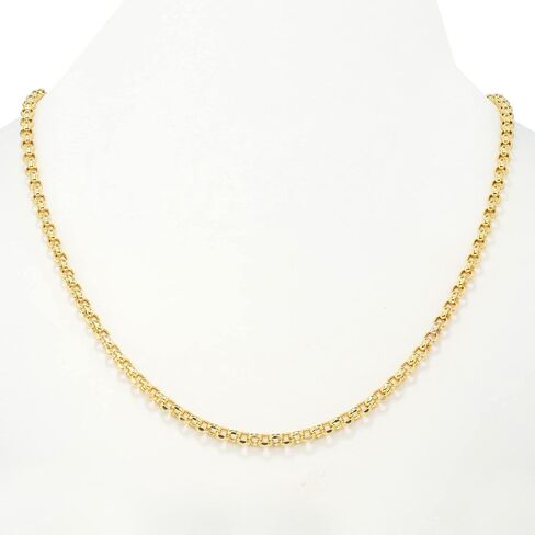 Nuragold 10k الذهب الأصفر 5 مم رولو دائرة كابل جولة ربط سلسلة قلادة قلادة، مجوهرات رجالي مشبك جراد البحر 18 "20" 22 "24" in Saudi Arabia