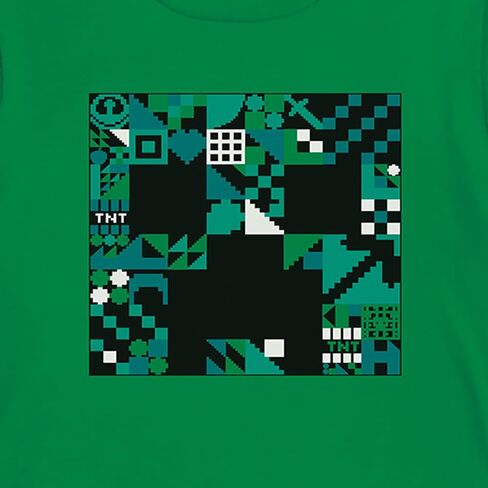 Minecraft Boys Video Game T-Shirt - Black and Green Creeper Face - Official Shirt in Kuwait