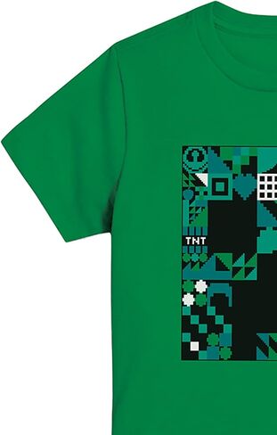 Minecraft Boys Video Game T-Shirt - Black and Green Creeper Face - Official Shirt in Kuwait