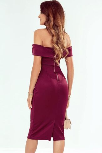 AlvaQ Women's Sexy V Neck Off The Shoulder Evening Bodycon Club Midi Dress in Kuwait