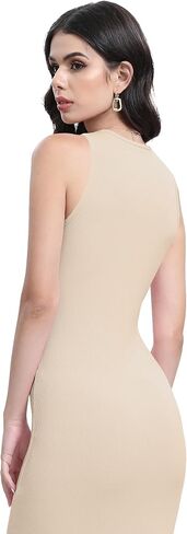 فستان ICEROSIN نسائي طويل بدون أكمام صيفي بدون أكمام، فساتين ضيقة مثيرة، ناعمة ومضلعة، كاجوال in Kuwait