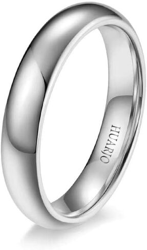 HUARJO 2mm 4mm 6mm 8mm 18K Gold Tungsten Carbide Rings for Women Men Domed Polished Steel/Gold/Rose Gold Wedding Band Comfort Fit Size 5-13 in Saudi Arabia