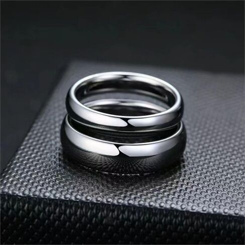 HUARJO 2mm 4mm 6mm 8mm 18K Gold Tungsten Carbide Rings for Women Men Domed Polished Steel/Gold/Rose Gold Wedding Band Comfort Fit Size 5-13 in Saudi Arabia