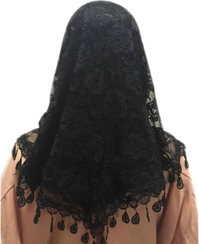 Mass Veil Catholic Church Mantilla Chapel Lace Shawl or Scarf Latin Mass Head Cover with a Handy Storage Pouch in Saudi Arabia