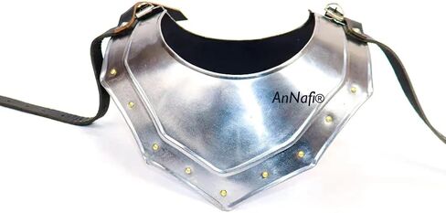 لوحة الرقبة من AnNafi واقٍ للرقبة بدرع عصي النهضة | 18 قاس صلب داكن للرقبة - زي Knights Templar Crusader من العصور الوسطى in Saudi Arabia