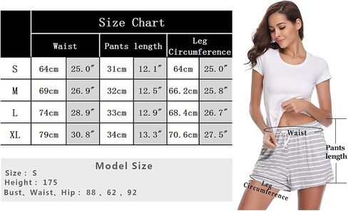 Prosoft&Hawiton Womens Cotton Pajama Shorts Comfy Sleeping Shorts Sleepwear Lounge Pj Bottoms with Drawstring & Pockets in Kuwait