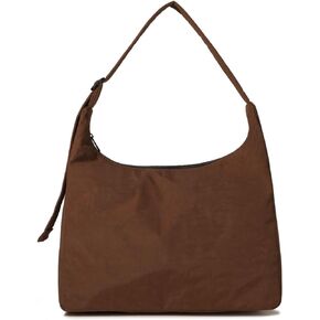 FASTFAIRY Nylon Shoulder Bag - Adjustable Quilted Strap, Structured Slouchy Design with Interior Zip Pocket