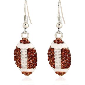 Just Follow Rugby Earrings Cool Punk Sports Drop Dangle Earrings Lightweight Rugby Statement Earring for Women Girl Sport Lover Jewelry Gift