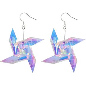 ANDPAI Y2K Cute Handmade Windmill Dangle Drop Earring Funny Funny Creative Weird Aesthetic Lightweight Rainbow Earring for Women Girls in Saudi Arabia