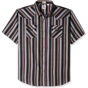 ELY CATTLEMAN Men's Short Sleeve Stripe Western Shirt