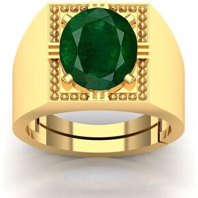 DINJEWEL 10.25 قيراط خاتم زفاف مطلي بالذهب من حجر الزمرد الأخضر الطبيعي الفريد للنساء in Kuwait