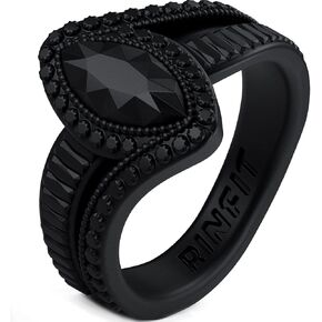 Rinfit Silicone Rings for Women - Promise Silicone Ring Women - Rubber Wedding Rings - Marquise & Pear Silicone Wedding Bands Women - Patented Design in Kuwait