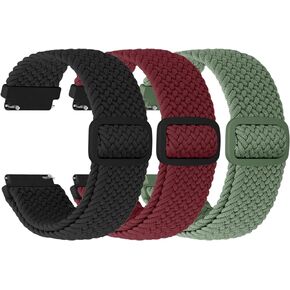 Tiptops Quick Release Watch Band Braided- Choice of Lugs Width - 18mm 19mm 20mm 22mm Elastic Watch Straps Adjustable Stretchy Solo Loop Sport Replacement Wristband For Men and Wome