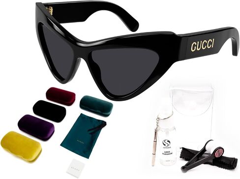 Gucci GG1294S Cat-Eye shape Women Sunglasses + Bundle with eSHADES Luxury Eyewear Kit in Saudi Arabia