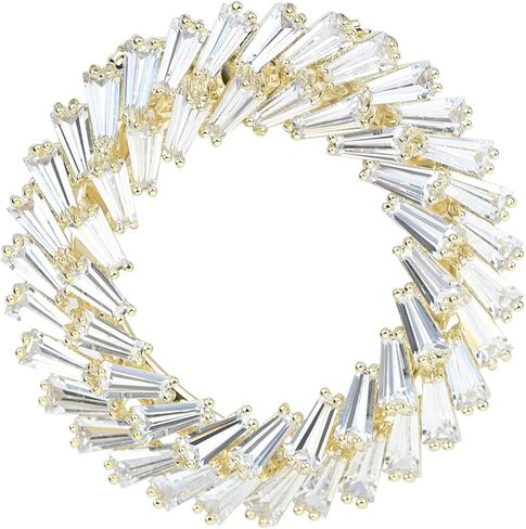 Women Crystal Pearl Bow Flower Scarf Buckle Shawl Holder Ring Scarves Cardigan Open Circle Clips Multifunctional Brooch Jewelry in Kuwait