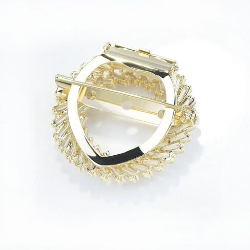 Women Crystal Pearl Bow Flower Scarf Buckle Shawl Holder Ring Scarves Cardigan Open Circle Clips Multifunctional Brooch Jewelry in Kuwait